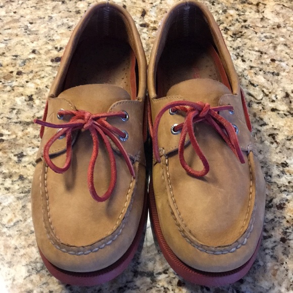 red bottom boat shoes